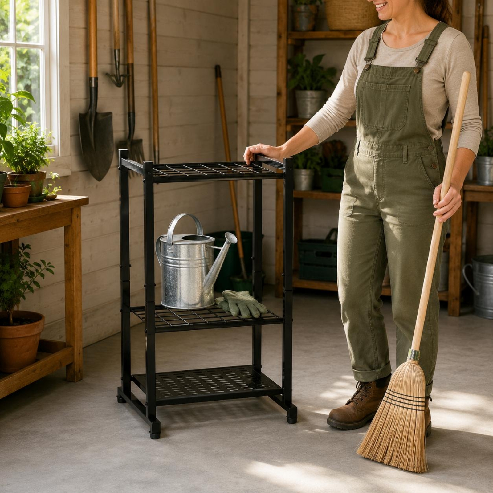 Gardening Tools Heavy Duty - Garden Tool Rack Perforated Bottom Freestanding