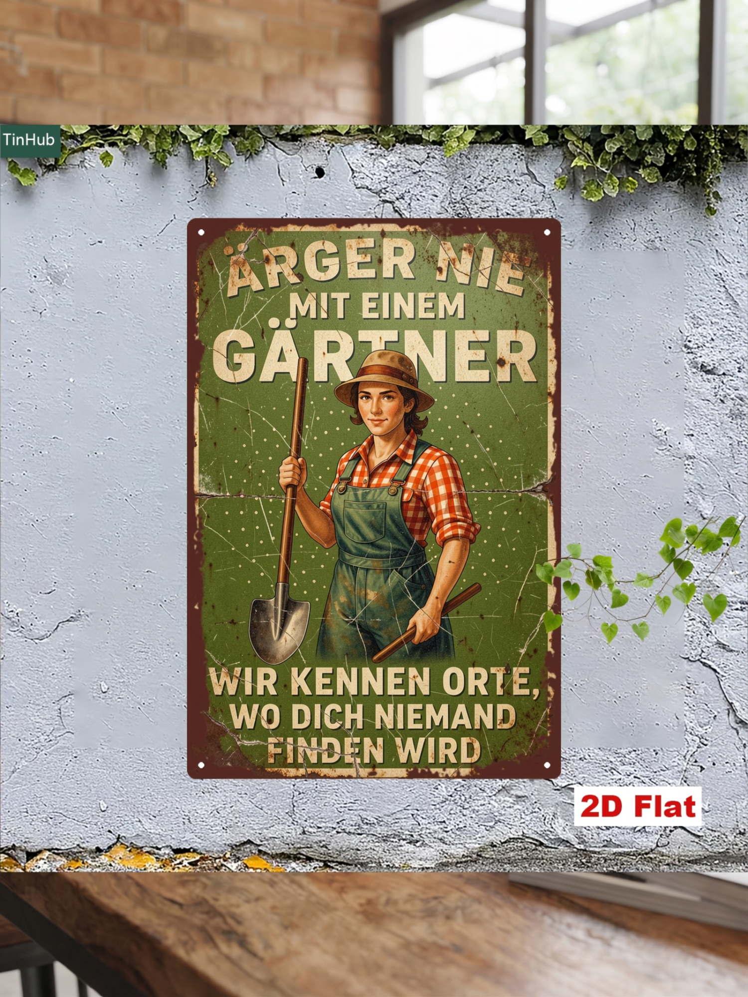 Gardening Tools German - 2D Flat, 2D Flat 1pc Vintage