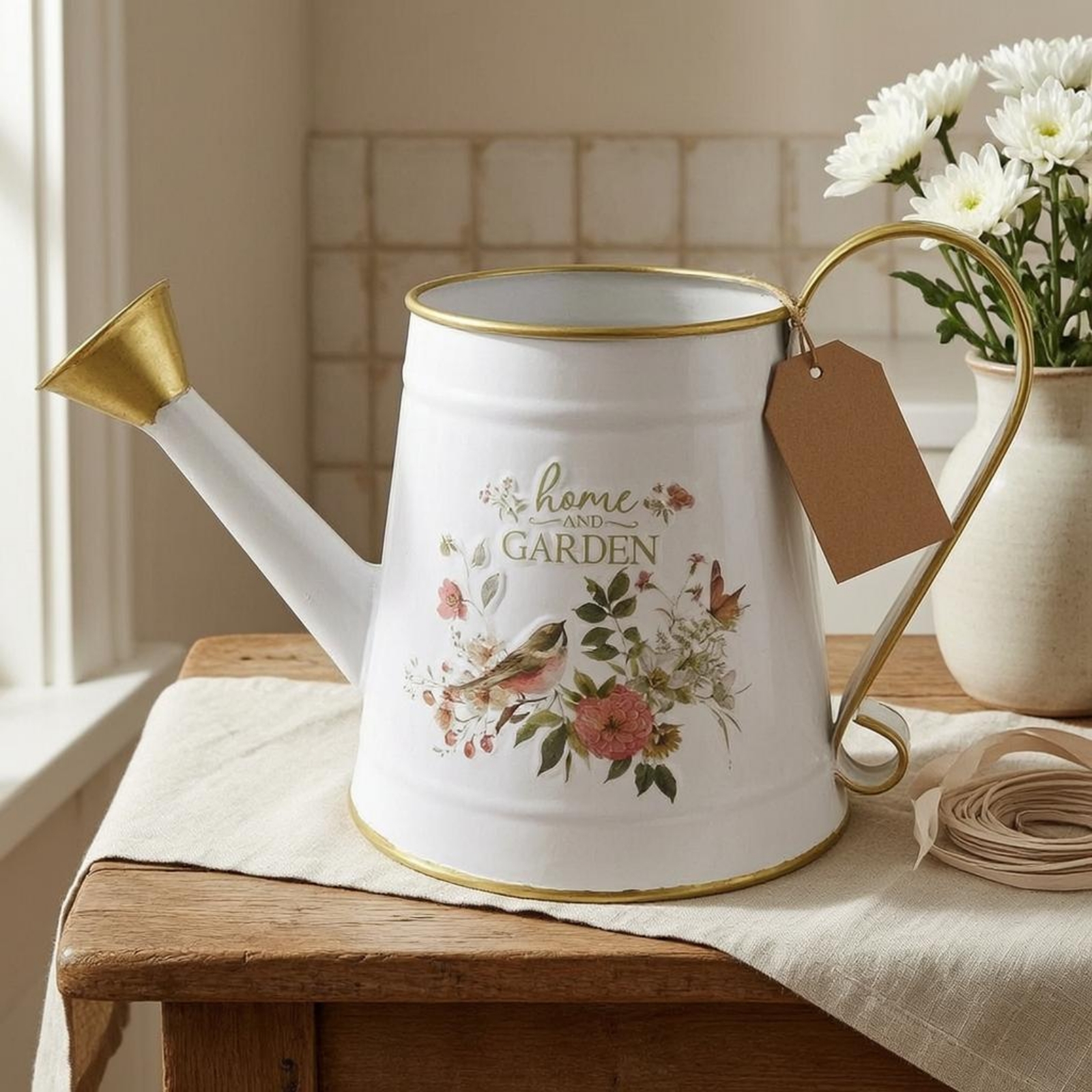Metal Watering Can Gold Trim C - Gardening Tools Watering Can 评论和价格