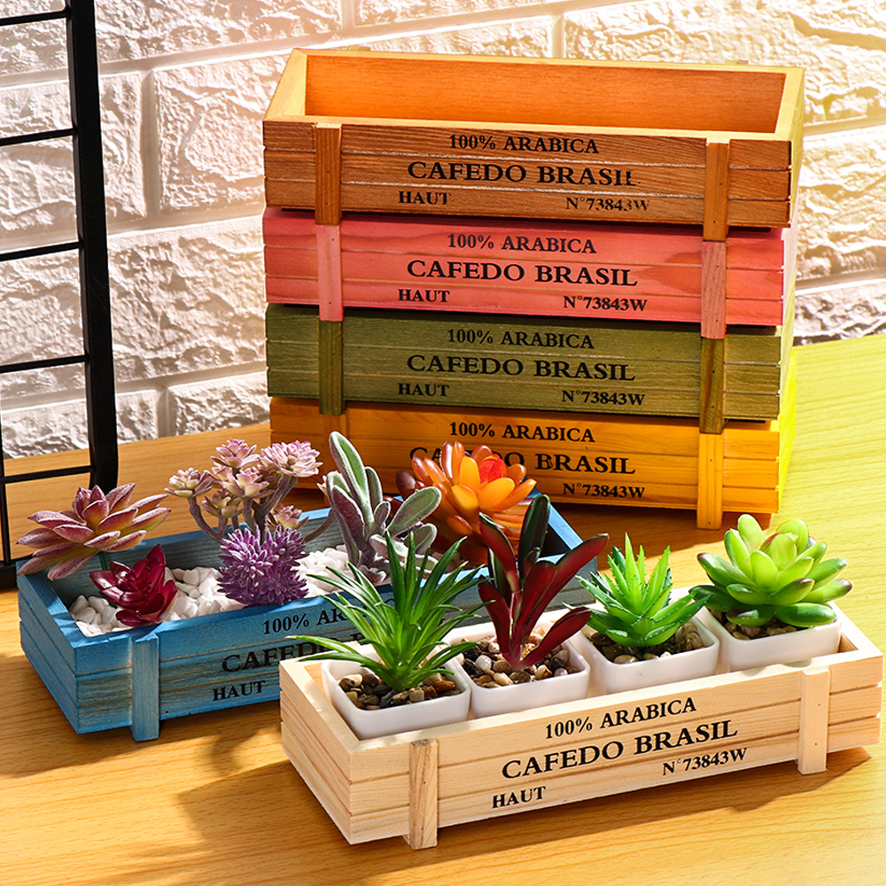 Natural Wooden Flowerpot Garde - Gardening Tools Vintage 评论和价格