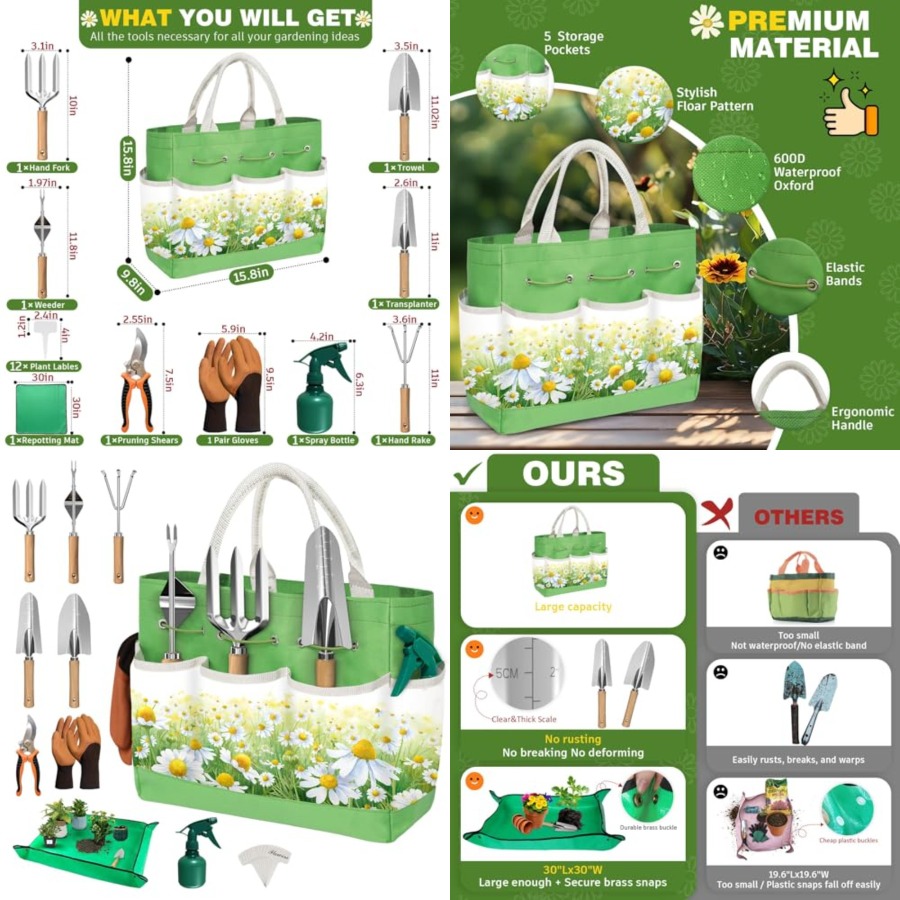 22Pcs Garden Tools Set for Wom - Gardening Tools Mothers Day 评论和价格