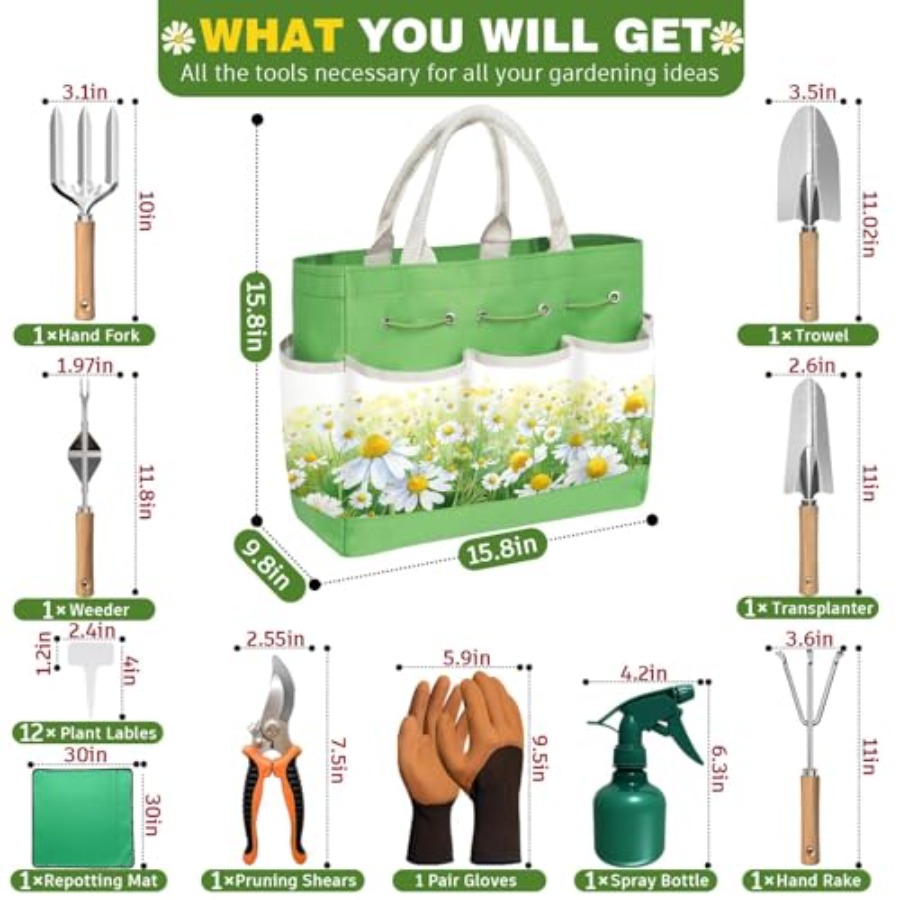 22Pcs Garden Tools Set for Wom - Gardening Tools Mothers Day 评论和价格