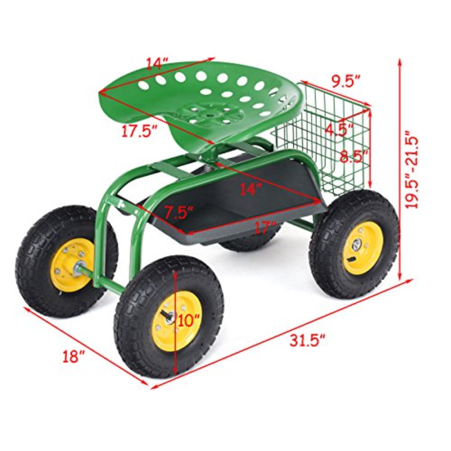 Rolling Garden Work Seat for o - Gardening Tools Green 评论和价格