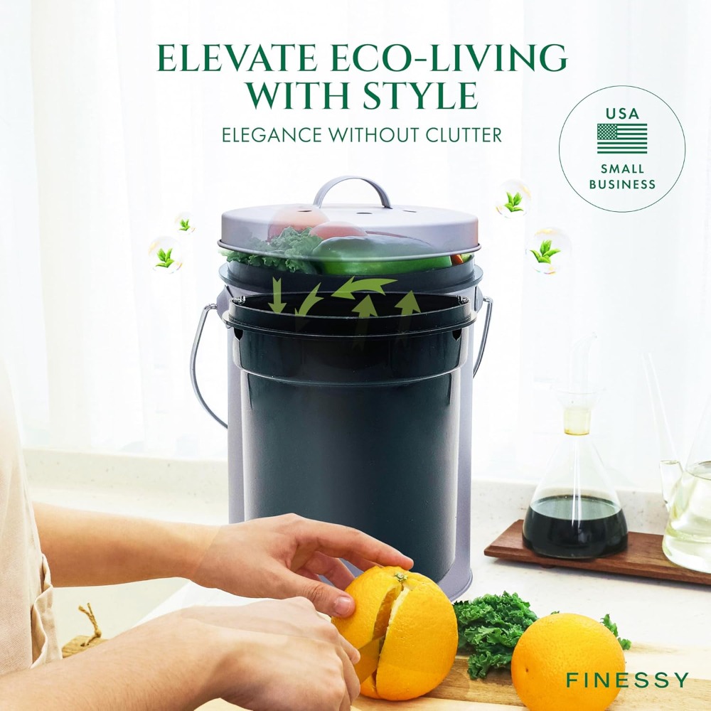 Indoor Compost Bin Kitchen Odo - Compost Bin 评论和价格
