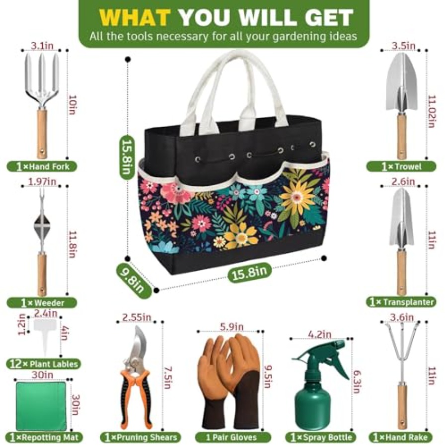 22Pcs Gardening Tools Set for  - Gardening Tools Mothers Day 评论和价格