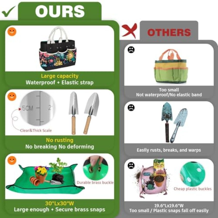 22Pcs Gardening Tools Set for  - Gardening Tools Mothers Day 评论和价格