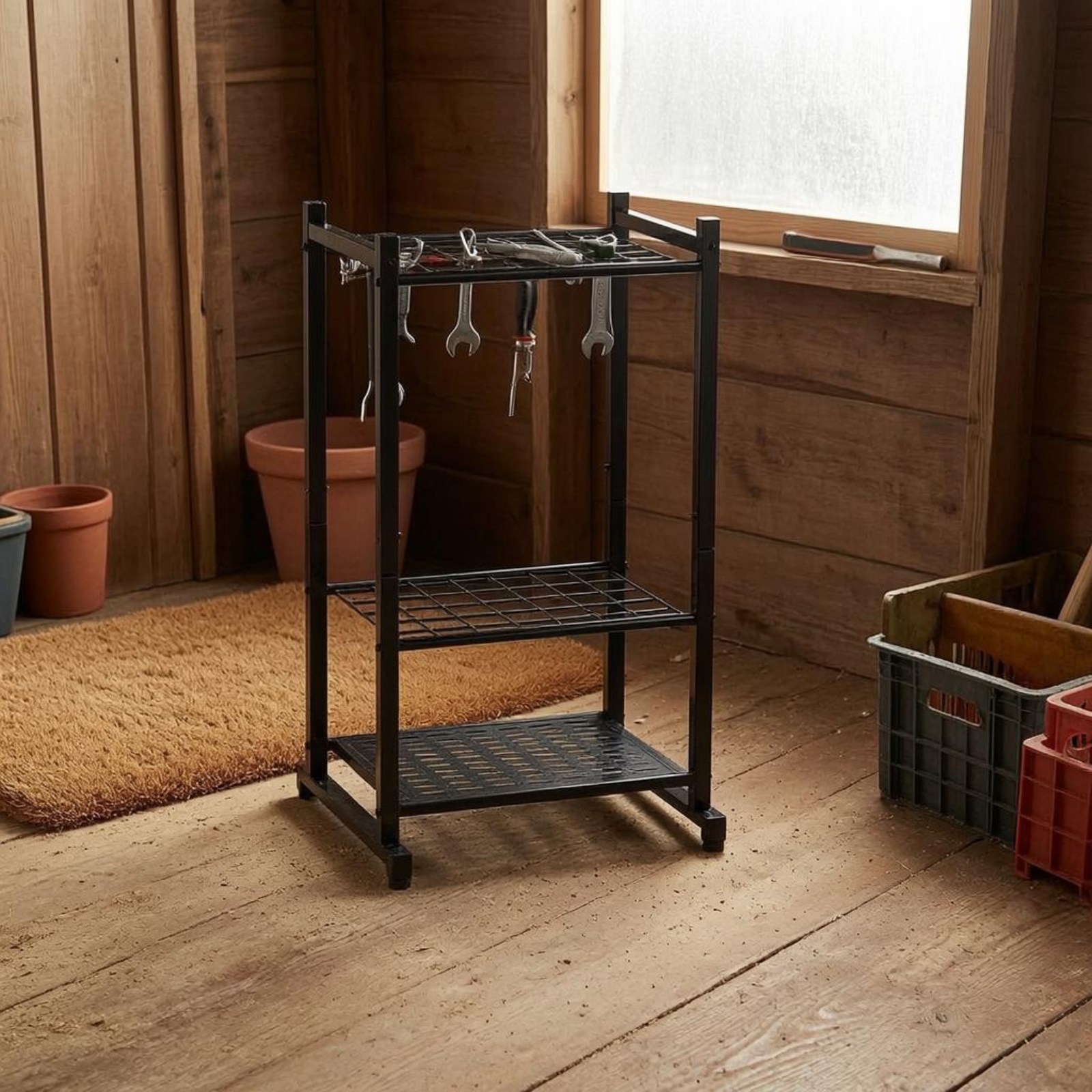 Garden Tool Rack Three Shelf F - Gardening Tools Heavy Duty 评论和价格