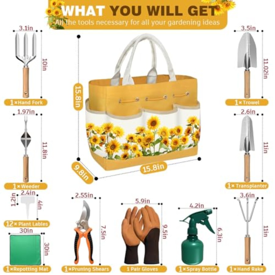 22Pcs Gardening Tools Set for  - Gardening Tools Mothers Day 评论和价格