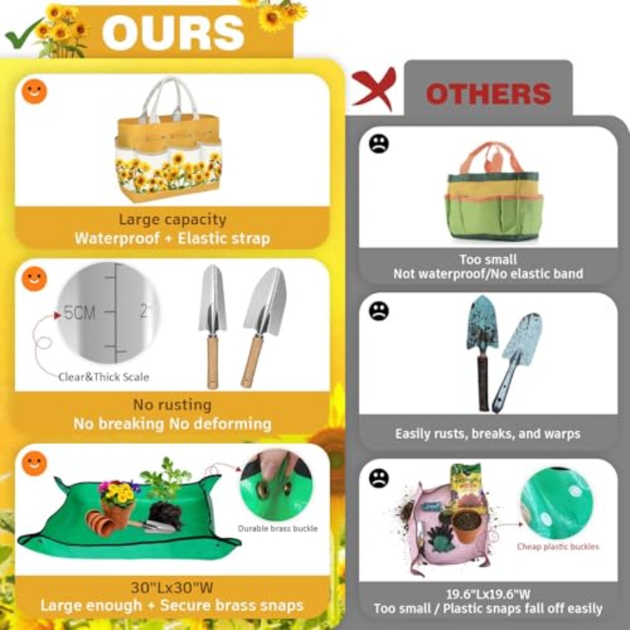 22Pcs Gardening Tools Set for  - Gardening Tools Mothers Day 评论和价格