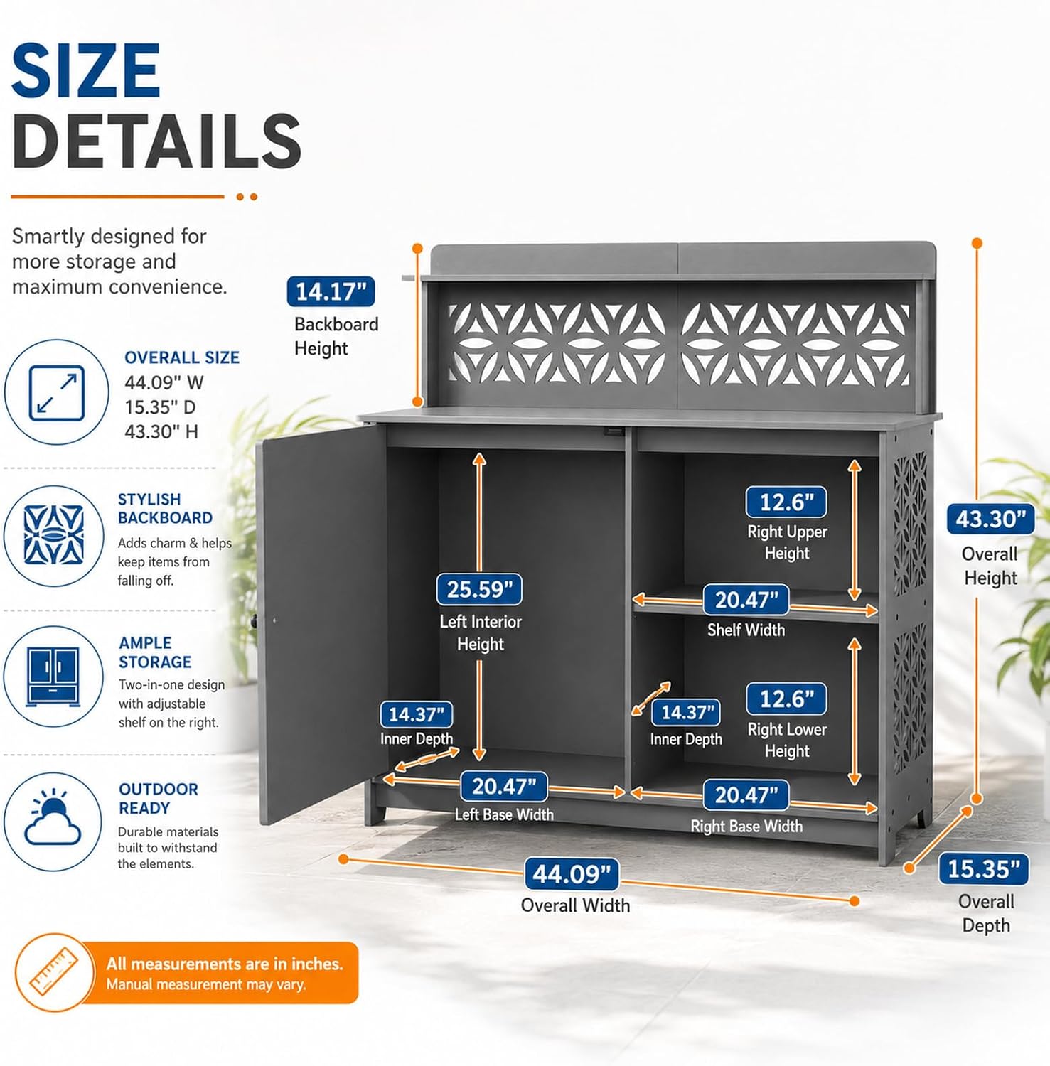 Premium Outdoor Storage Cabine - Gardening Tools Organizer 评论和价格