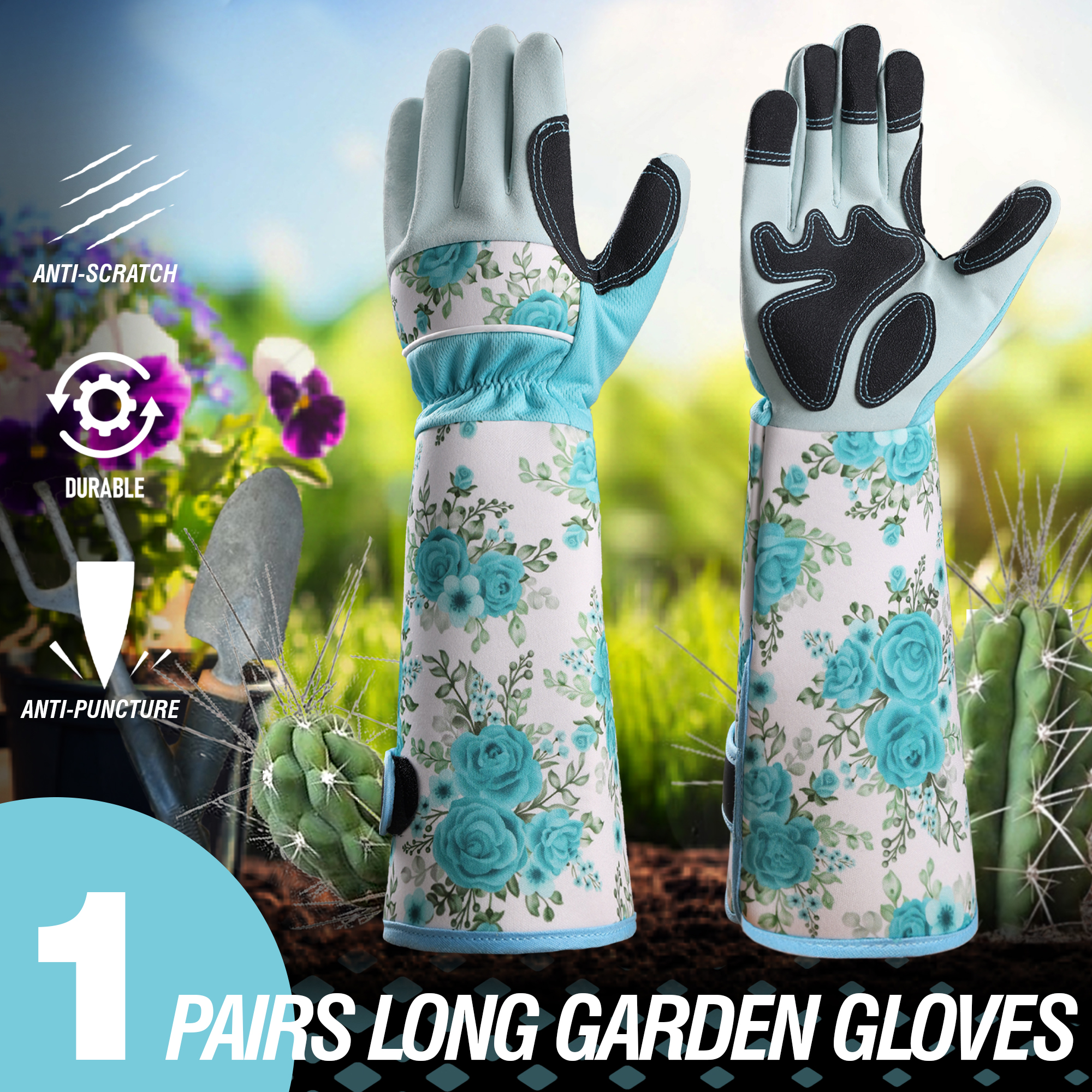 1 Pair Long Gardening Gloves T - Garden Gloves Thorn Proof 评论和价格