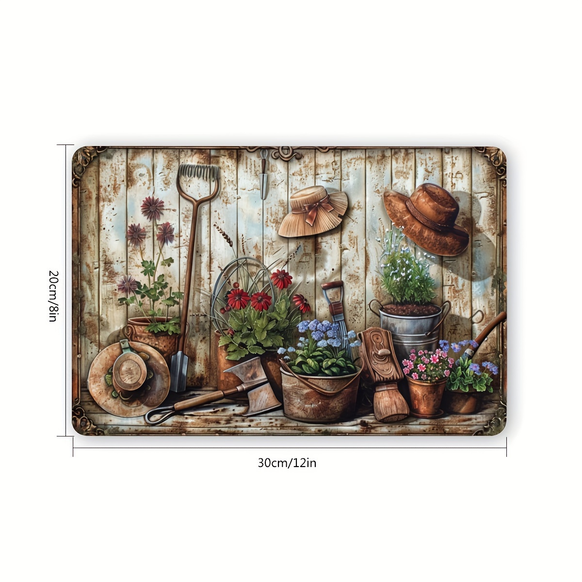 2D Flat, Vintage Floral Metal  - Gardening Tools Vintage 评论和价格