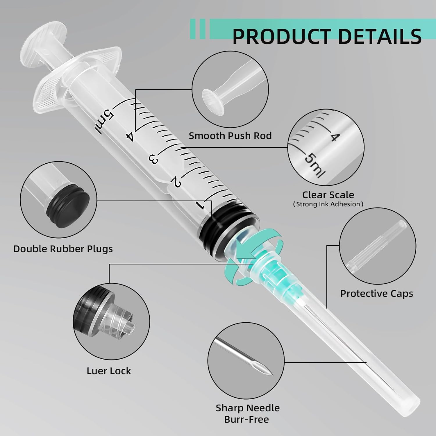 50 Pieces of 5ml Luer-Lock Syr - Fertilizer Dispenser 评论和价格