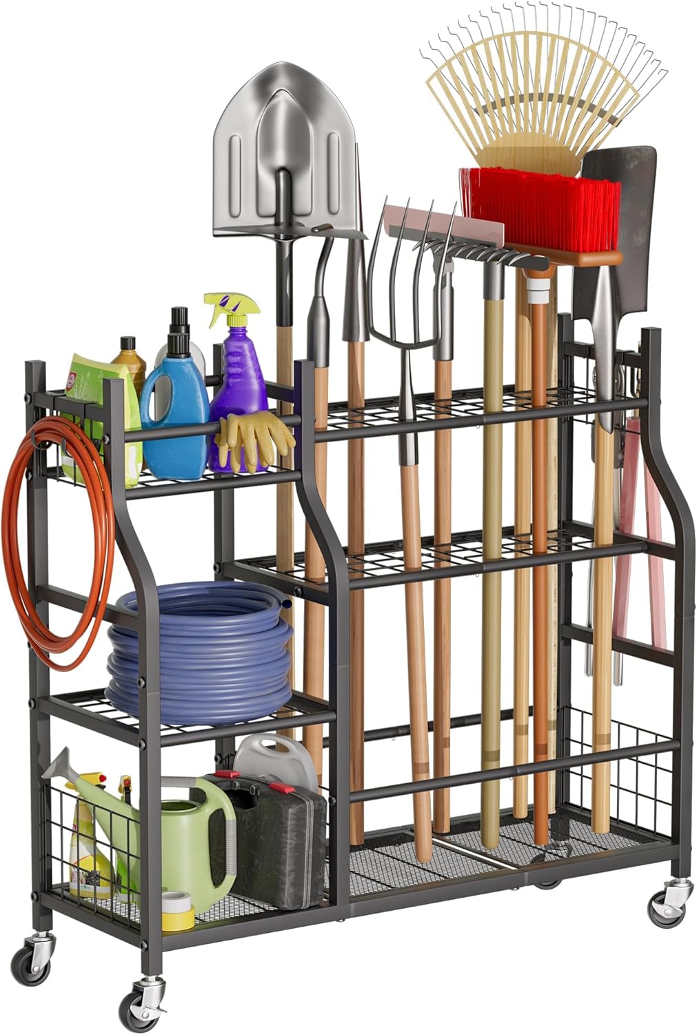 Garden Tool Organizer with Whe - Gardening Tools Organizer 评论和价格