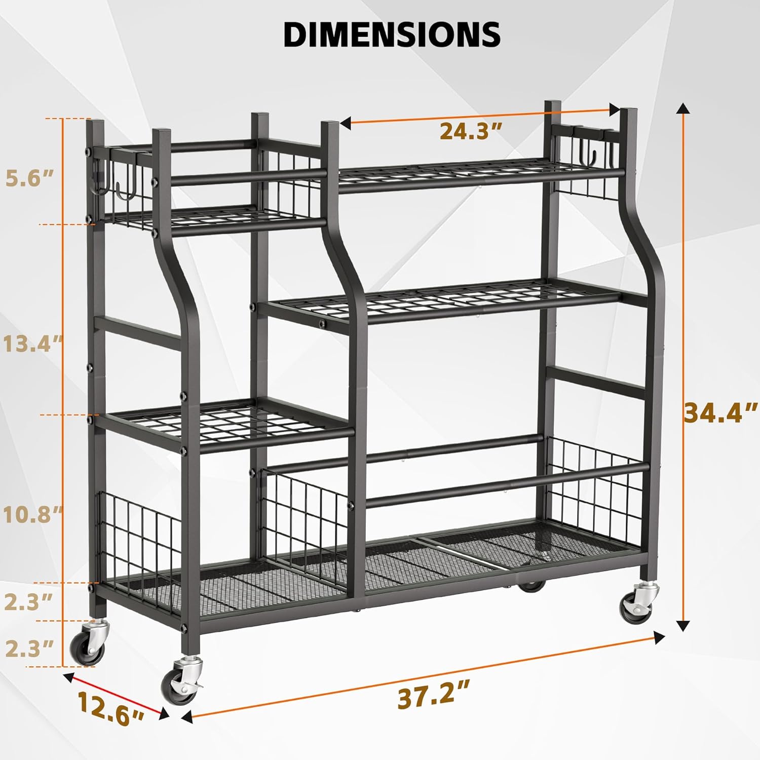 Garden Tool Organizer with Whe - Gardening Tools Organizer 评论和价格