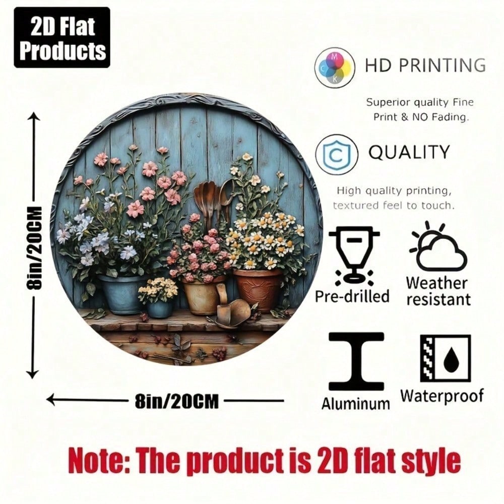 Vintage Round Aluminum Wall Ar - Gardening Tools Vintage 评论和价格