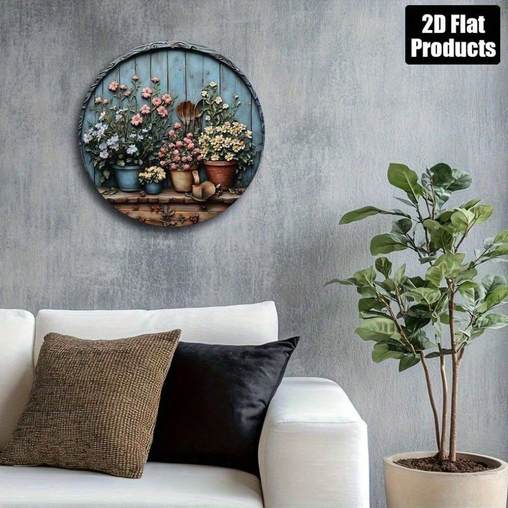 Vintage Round Aluminum Wall Ar - Gardening Tools Vintage 评论和价格