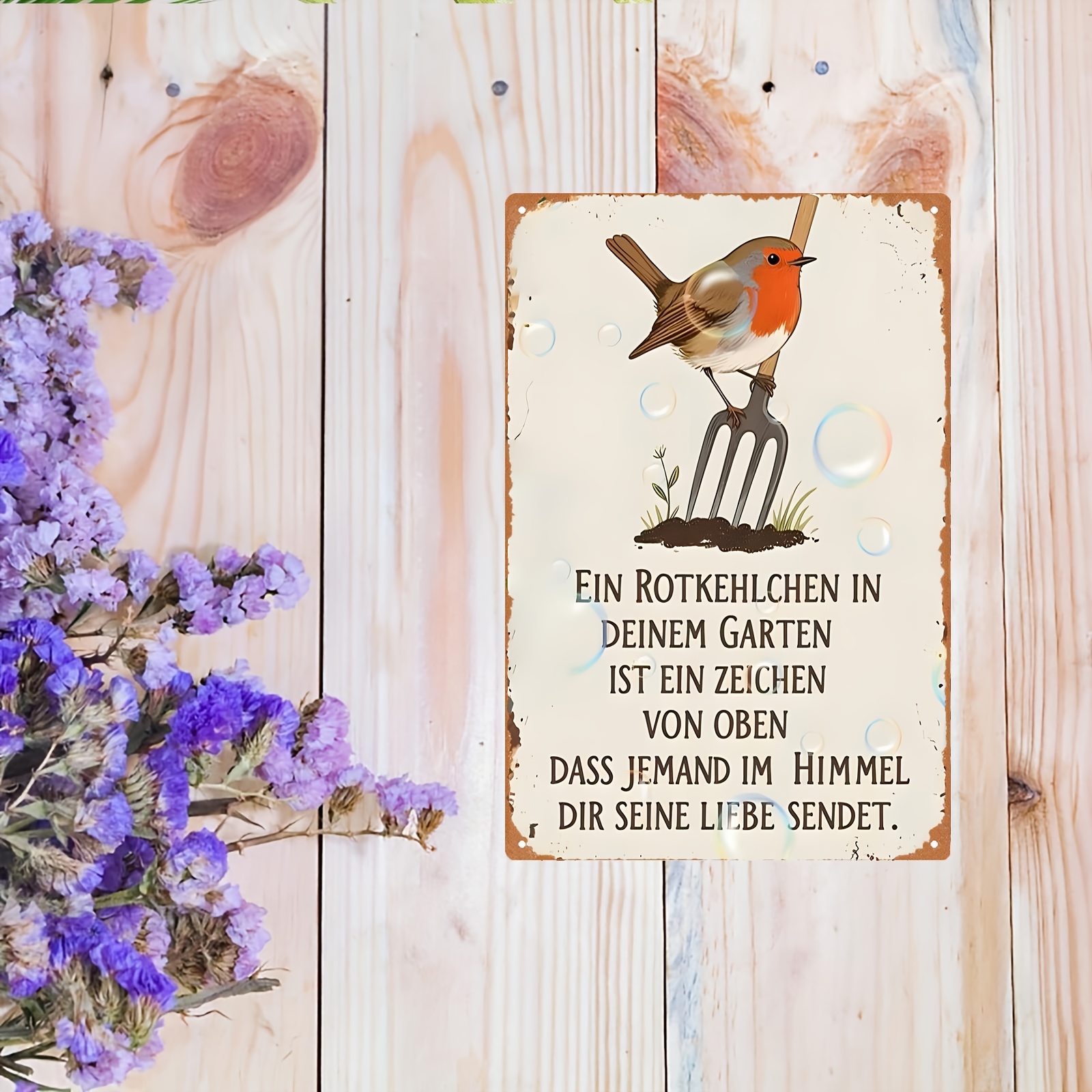 Vintage Wooden Sign Retro Bird - Gardening Tools German 评论和价格