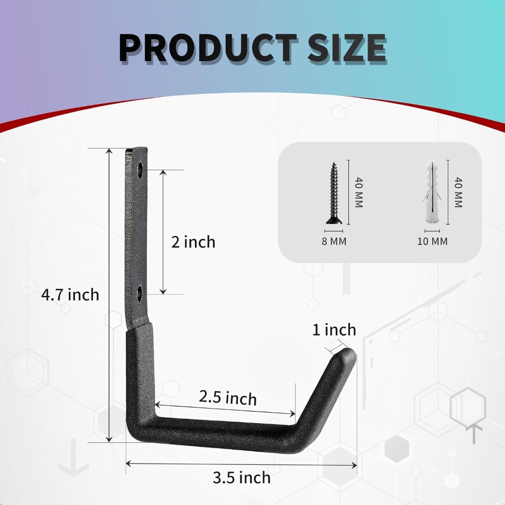 Heavy Duty Wall Mount Hooks, U - Gardening Tools Organizer 评论和价格