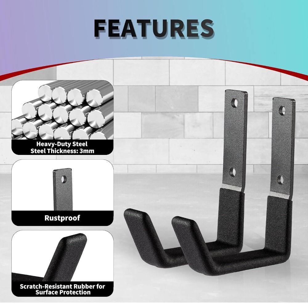 Heavy Duty Wall Mount Hooks, U - Gardening Tools Organizer 评论和价格