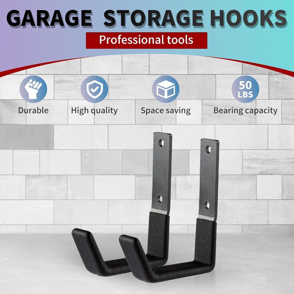 Heavy Duty Wall Mount Hooks, U - Gardening Tools Organizer 评论和价格
