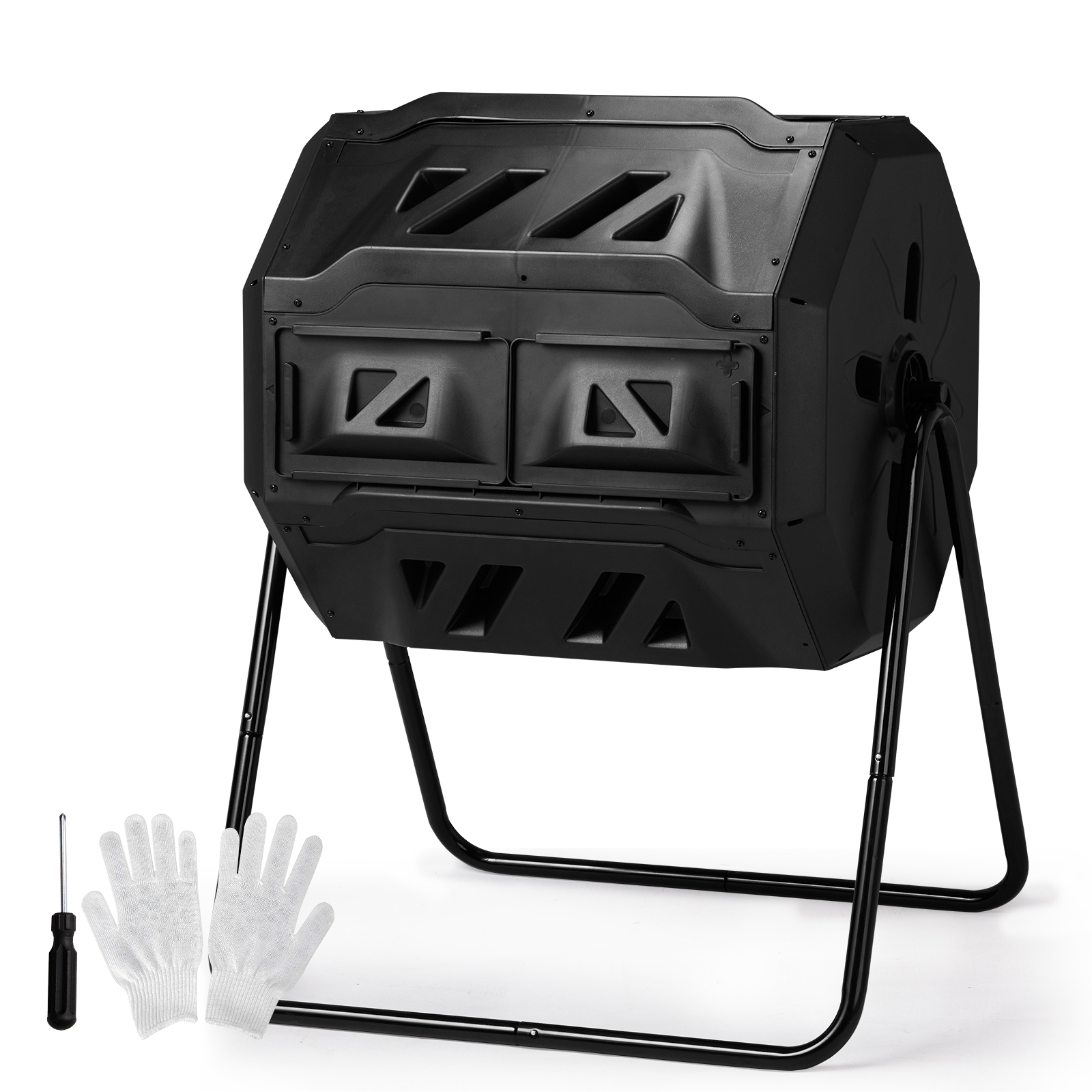 Outdoor Compost Tumbler Dual C - Compost Bin 评论和价格