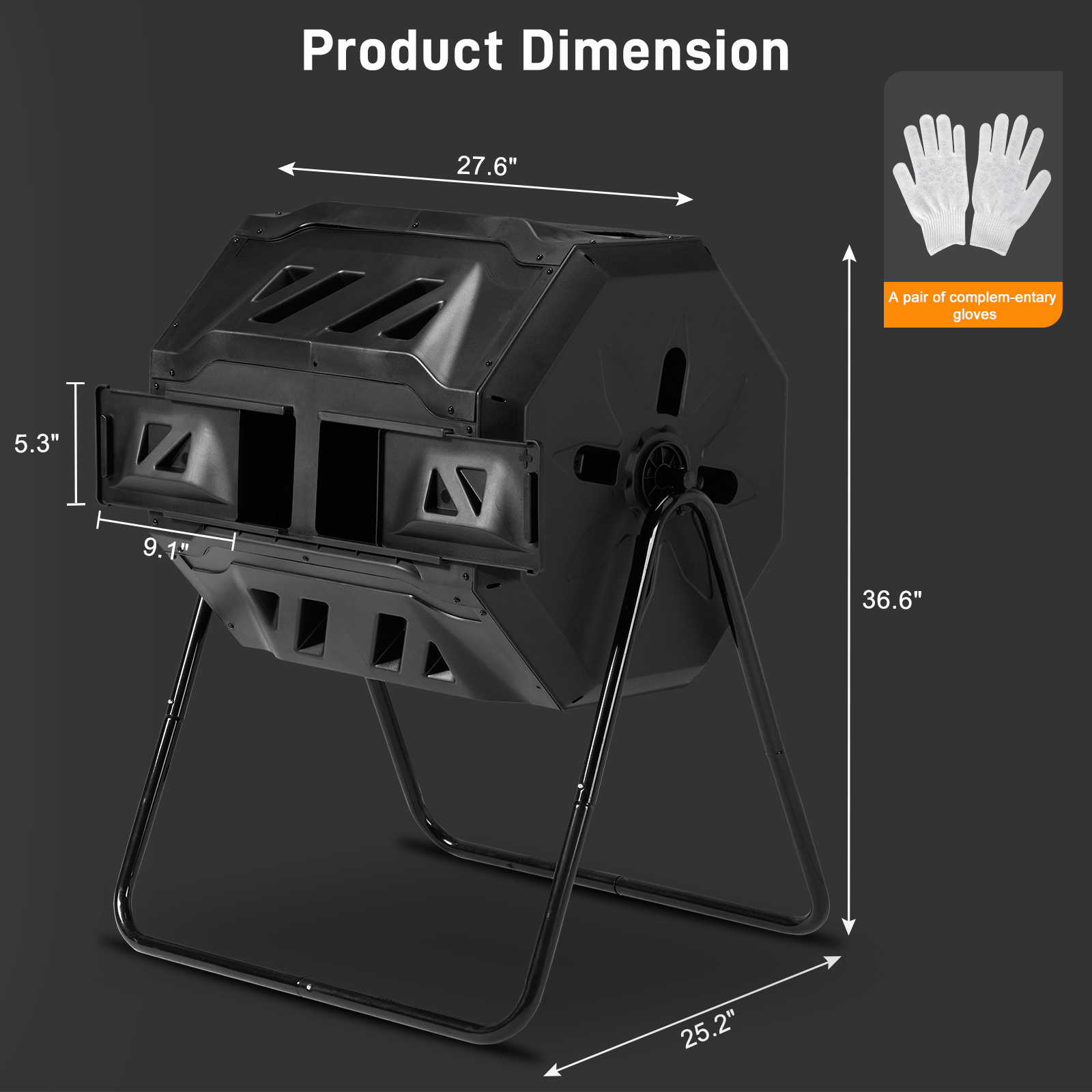 Outdoor Compost Tumbler Dual C - Compost Bin 评论和价格