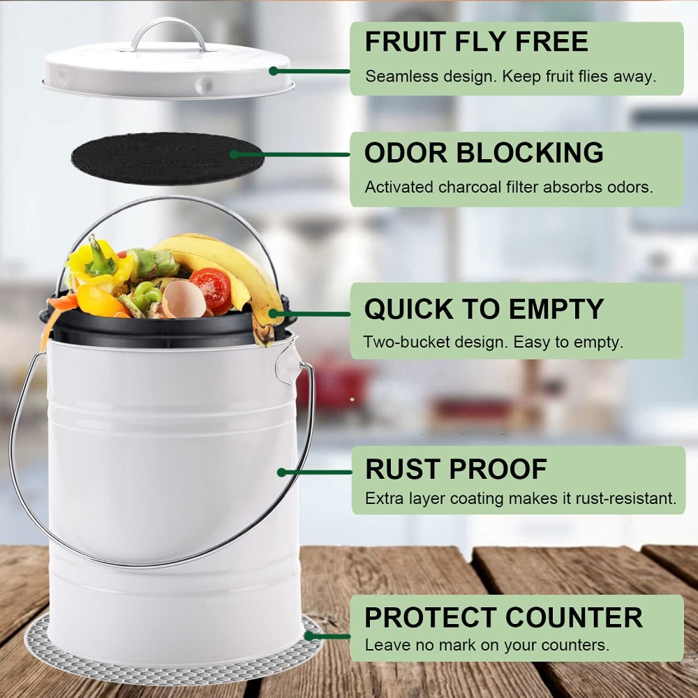 1 Gallon Compost Bin for Kitch - Compost Bin 评论和价格