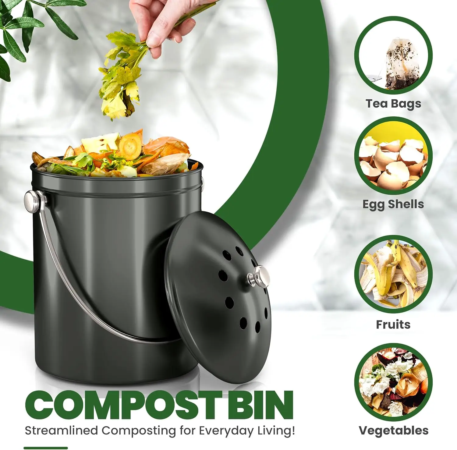 Kitchen Compost Bin for Kitche - Compost Bin 评论和价格